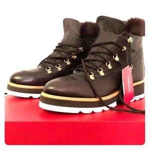 Valentina Brown Leather 🇮🇹 Ankle Booties 7.5